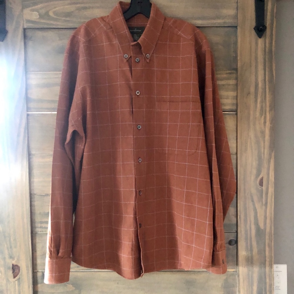 Ermenegildo Zegna Rust Checkered Button Down - image 1